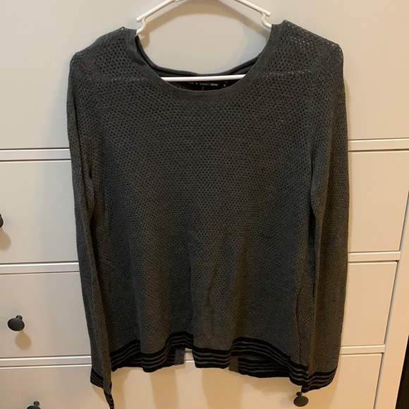 NWT Rag & Bone Grey Pullover Sweater - Nikki Split Back - Picture 2 of 6